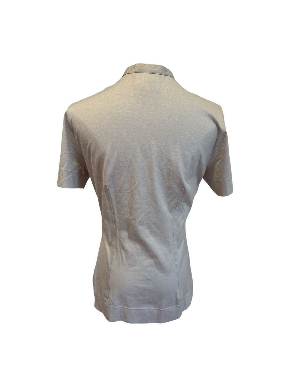 NWOT 2PC AKRIS PUNTO BERGDORF GOODMAN TAN RUFFLE V-NECK & CREAM KNIT SCOOP TOPS - Picture 5 of 9